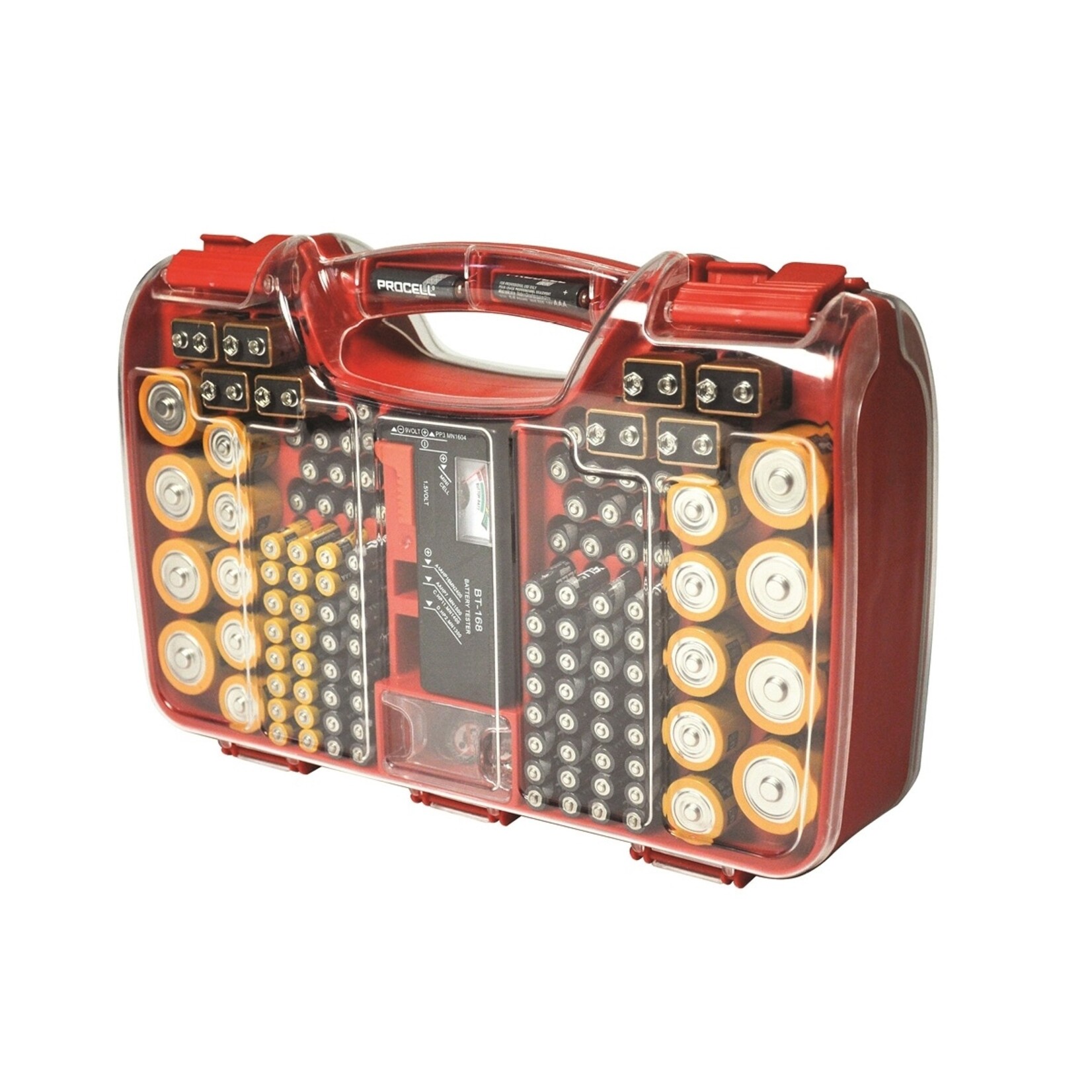 Orange Planet Battery Daddy Batterij-opbergbox met Tester