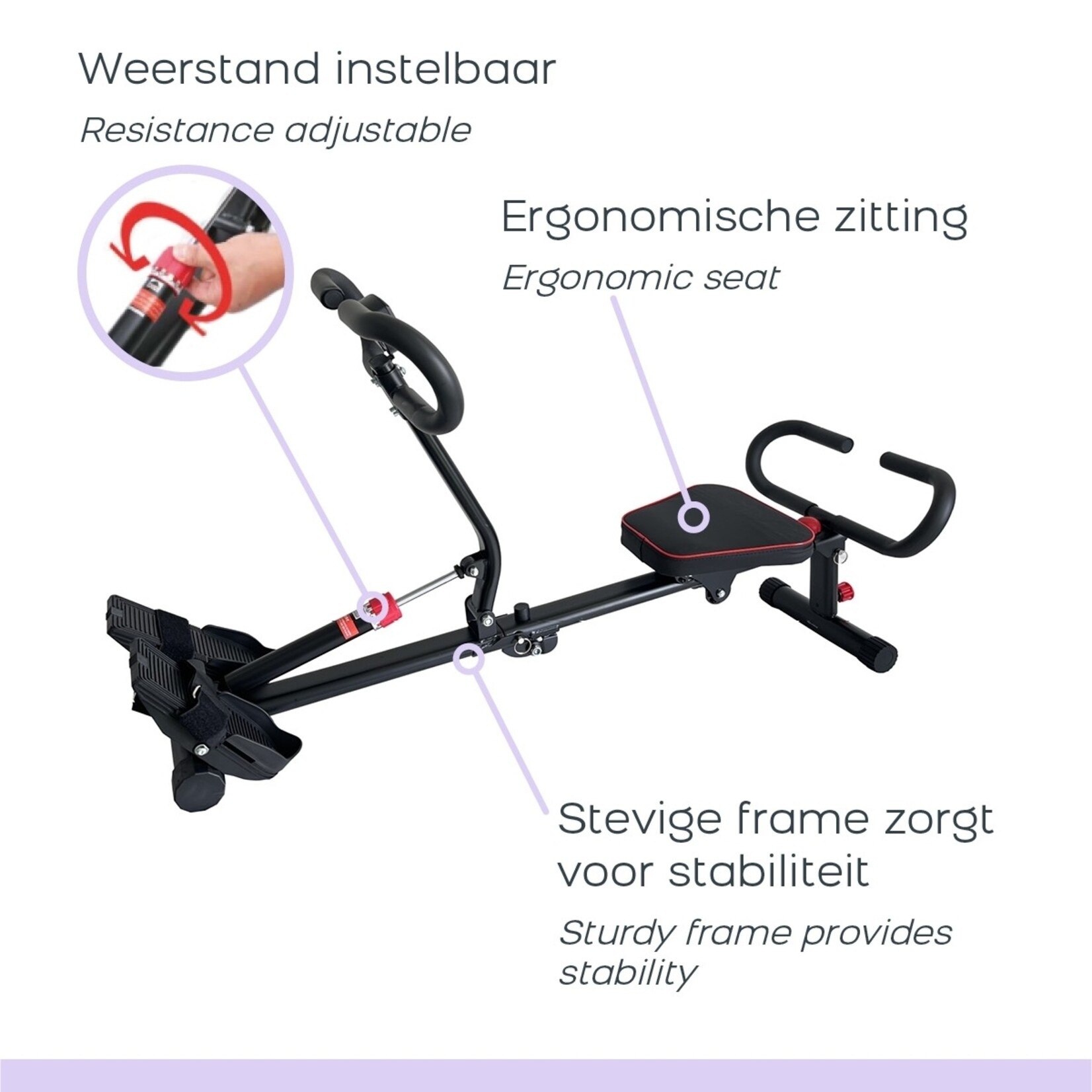 Orange Planet Orange Gym Roeitrainer met 12 Weerstandsniveaus en Display - Inklapbaar