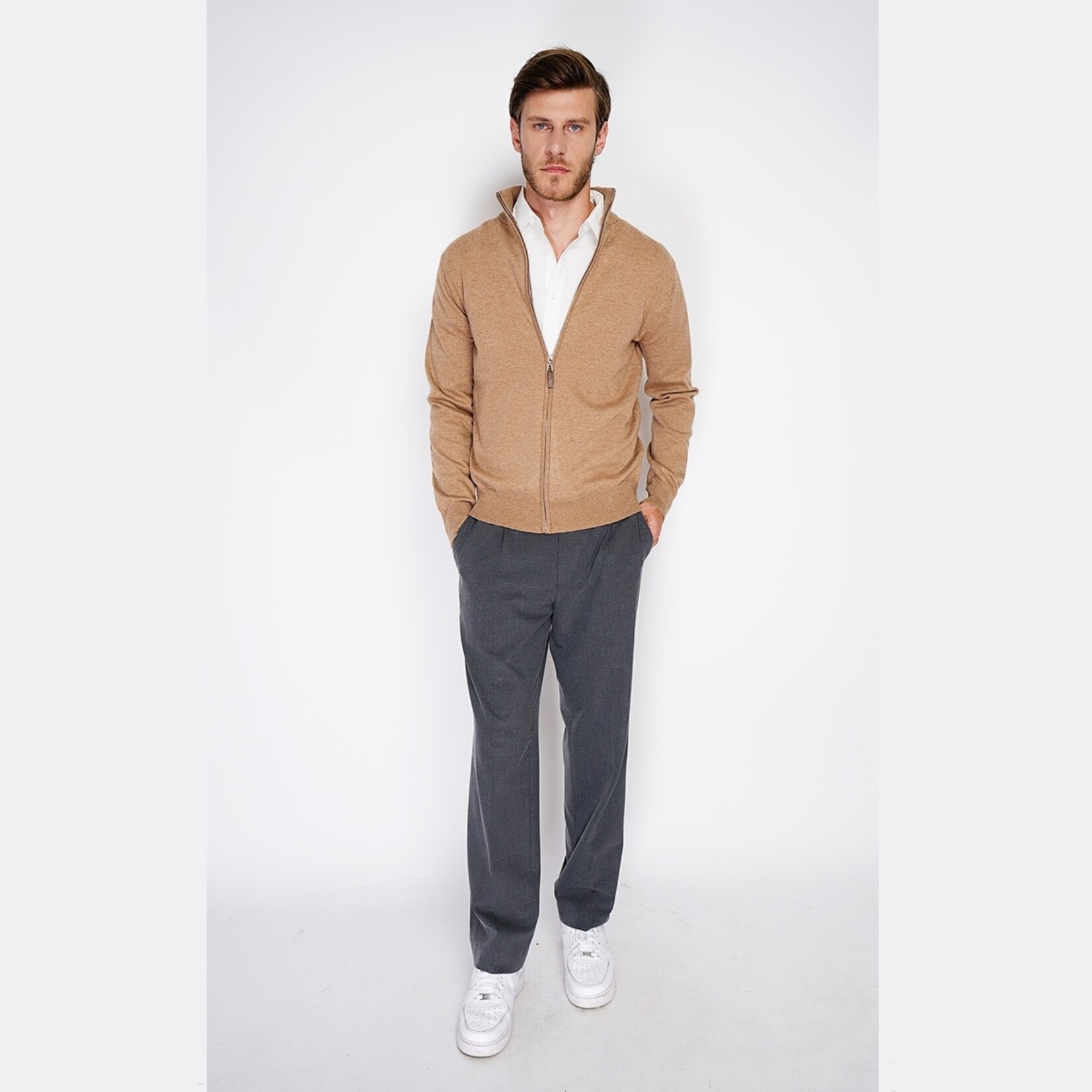 William de Faye William de Faye Zipped Cardigan Vest voor Heren - Kasjmier
