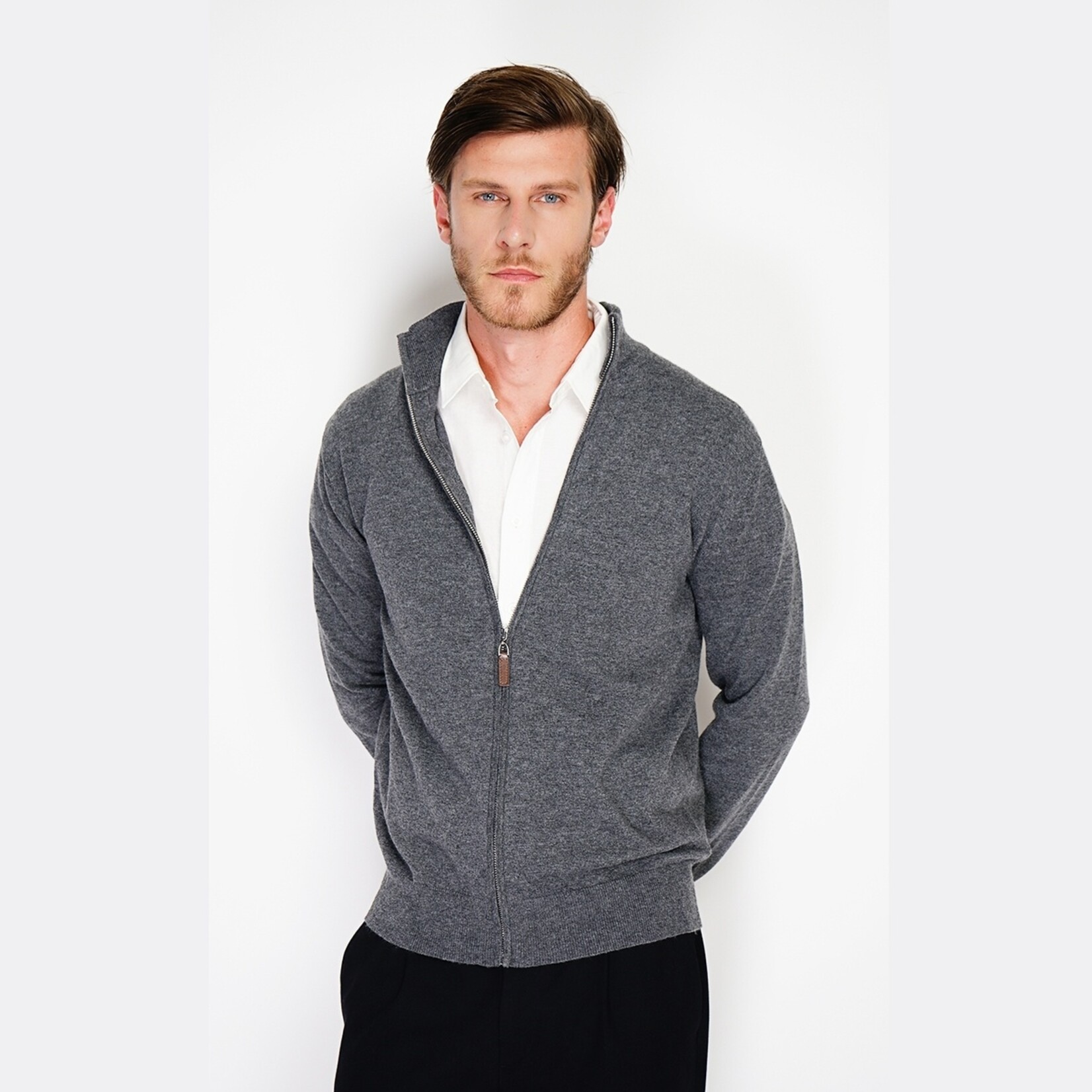 William de Faye William de Faye Zipped Cardigan Vest voor Heren - Kasjmier