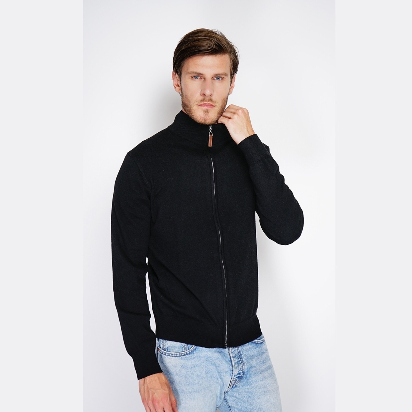 William de Faye William de Faye Zipped Cardigan Vest voor Heren - Kasjmier