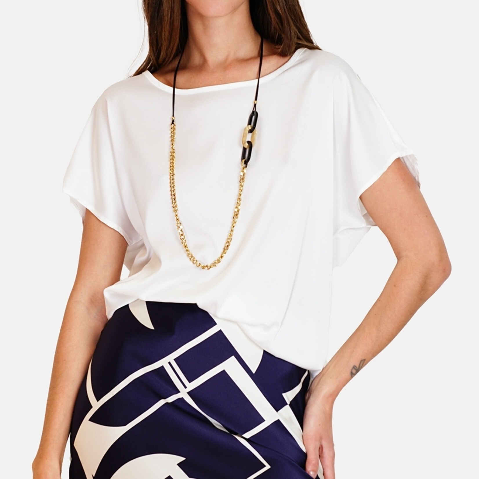 William de Faye William de Faye Wide Round Neck Top voor Dames