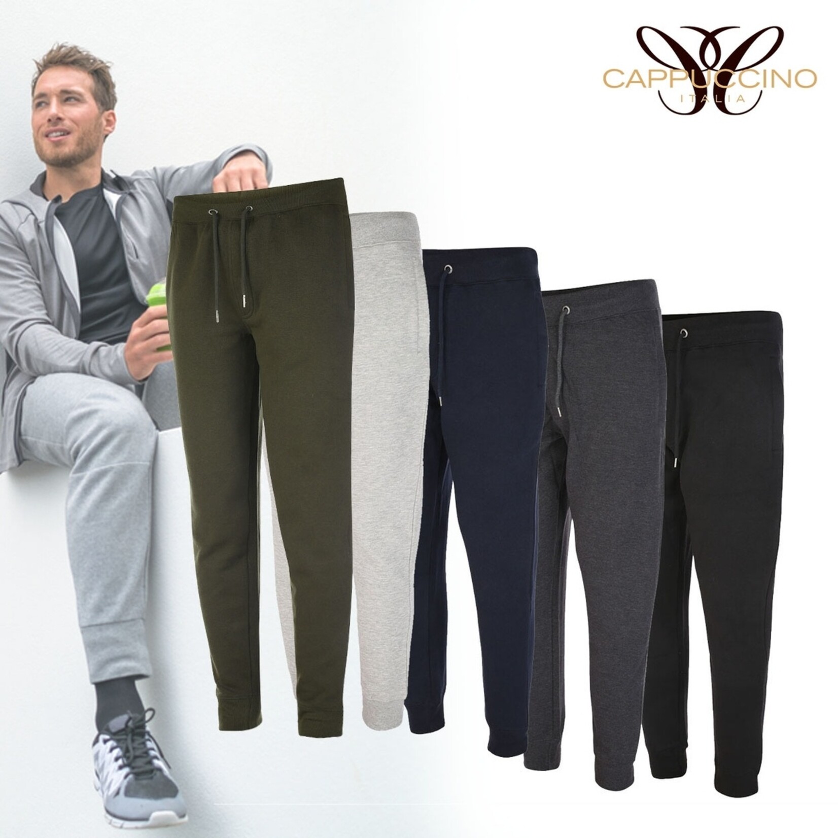 Cappuccino Cappuccino Lucca Joggingbroek met Verstelbare Tailleband