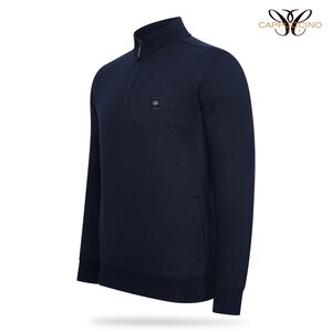 Cappuccino Cappuccino Florence Half-Zip Trui met Hoge Kraag