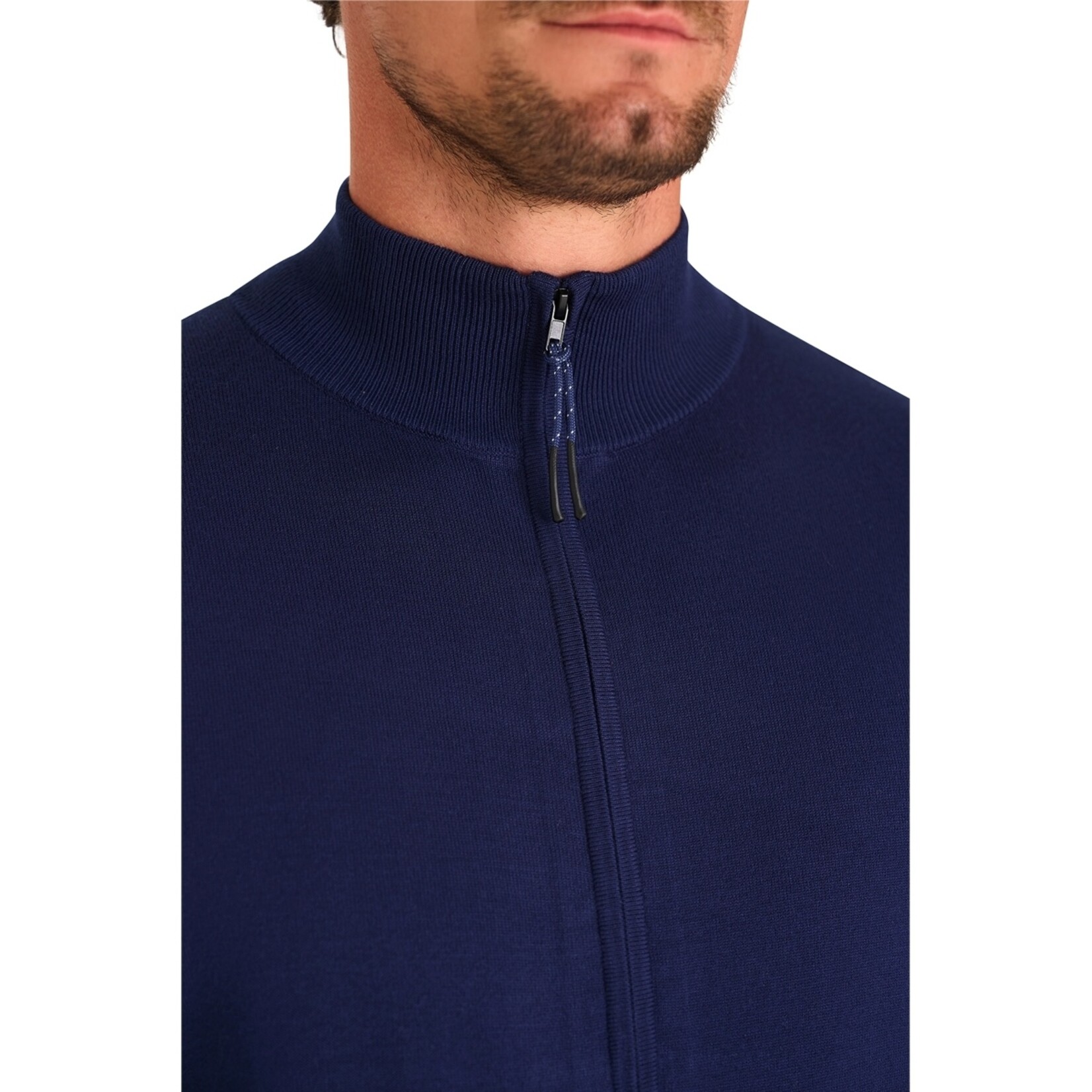 Mario Russo Mario Russo Full Zip Vest - Cardigan met Stretch