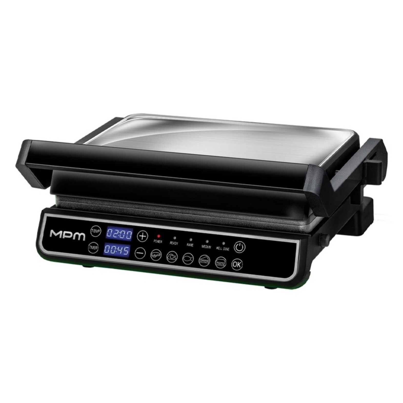 MPM MPM MGR‑14M Elektrische Grill 2‑in‑1 met 2000W en RVS ontwerp