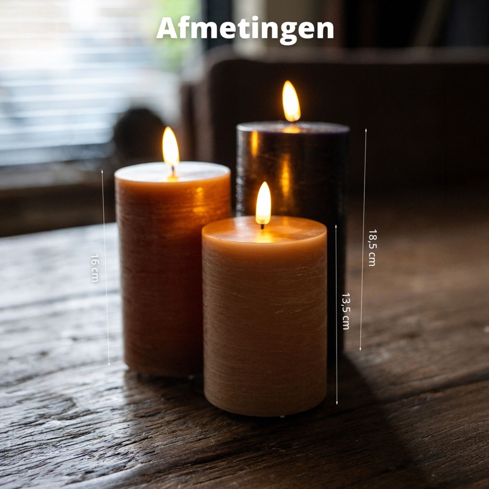 FlinQ LED Kaarsen Set van 3 – Oplaadbaar met Timer en Flikkerstand