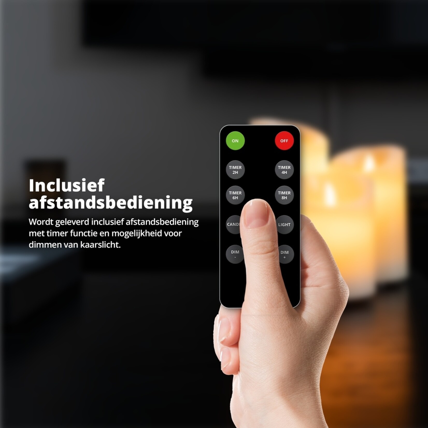 FlinQ FlinQ Oplaadbare Kaarsen Set van 3 Stuks met Afstandsbediening