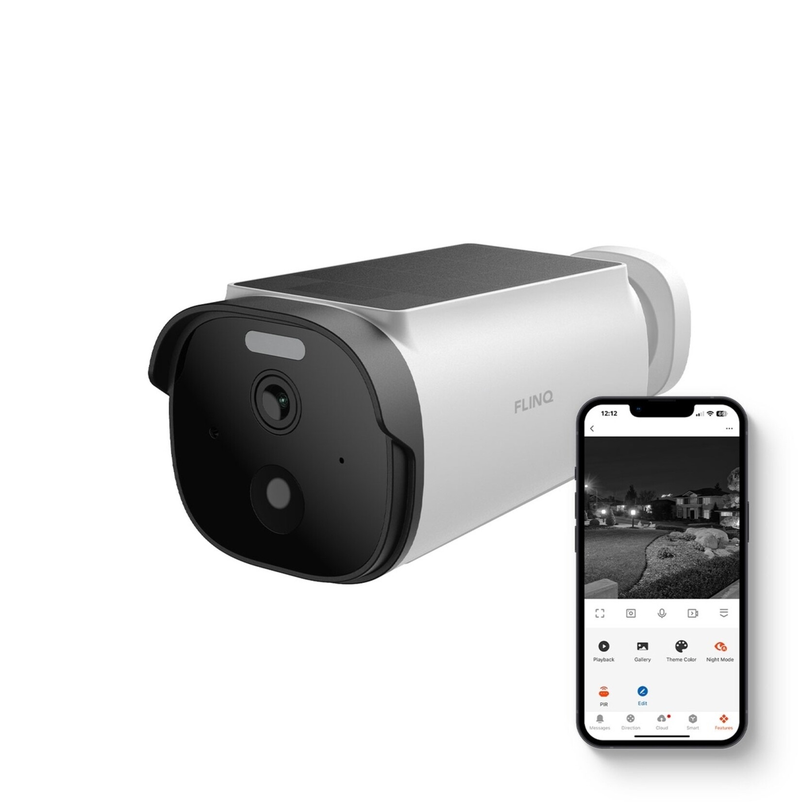 FlinQ FlinQ Smart Sentinel Buitencamera met Zonnepaneel en Appbediening - 2K Beeld