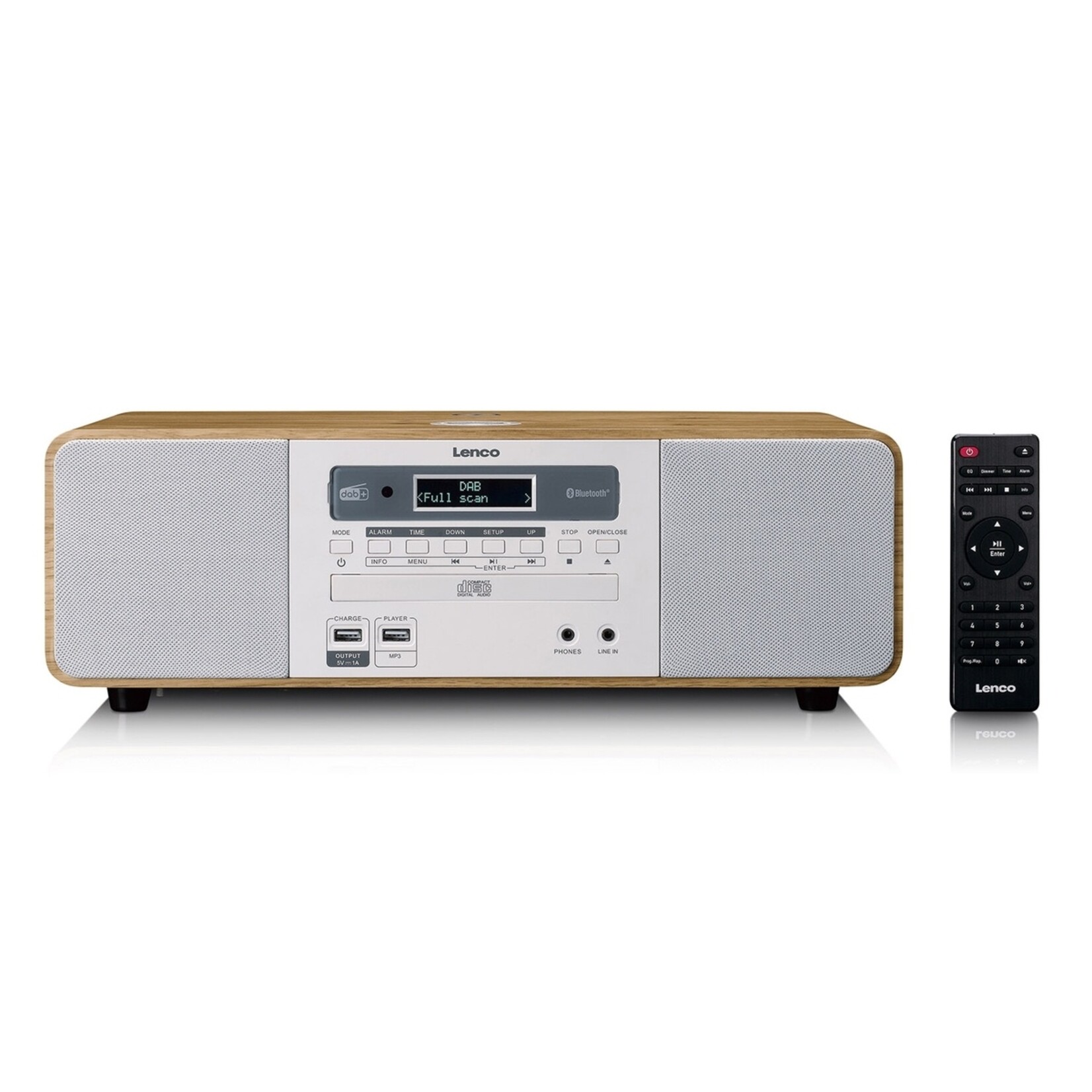 Lenco Lenco DAR-251WDWH Alles-in-één Muzieksysteem met DAB+, FM, CD, Bluetooth en USB