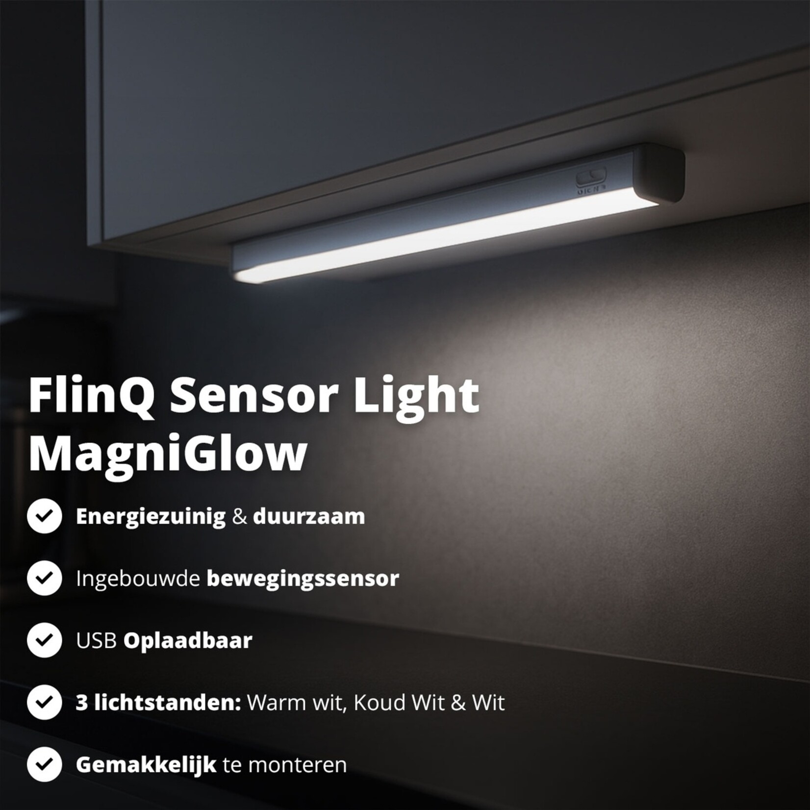 FlinQ FlinQ MagniGlow Draadloze Sensorlamp - Set van 2 Stuks