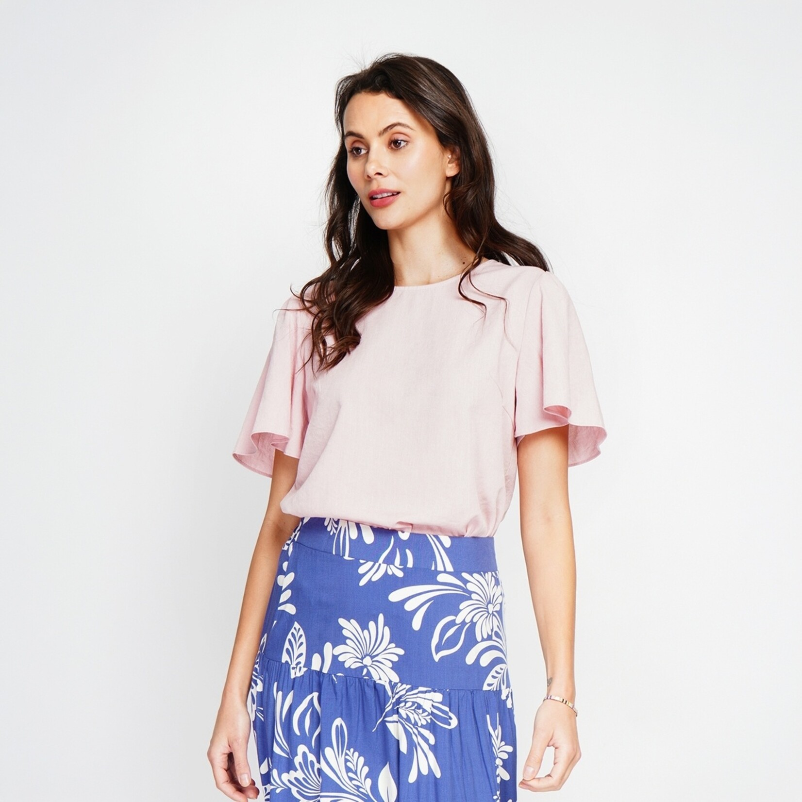 Le Jardin du Lin Le Jardin du Lin Linnen Katoenen Dames Top met Ronde Hals