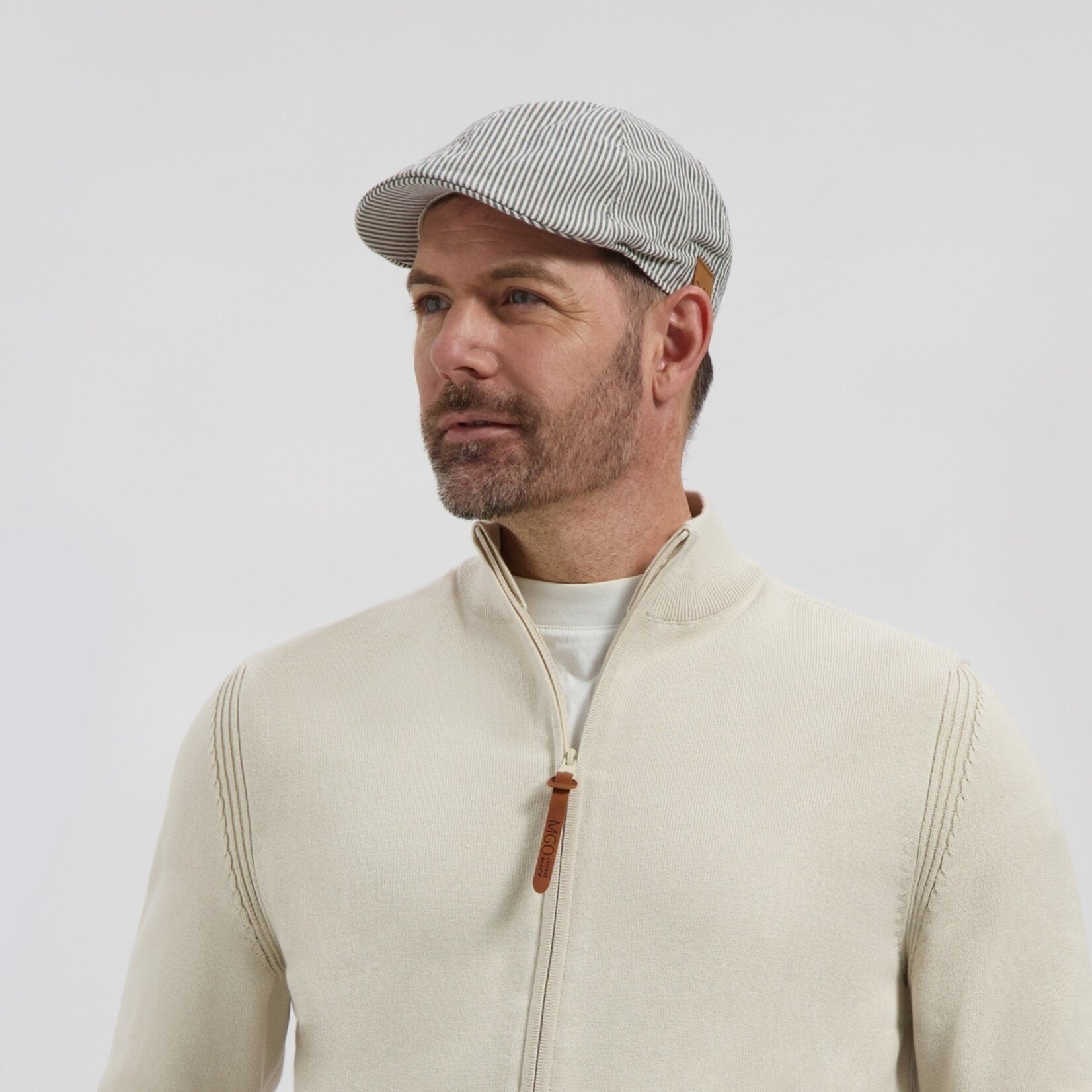 MGO Leisure Wear MGO Byron Herenpet - Katoenen Flatcap met Elastische Achterkant