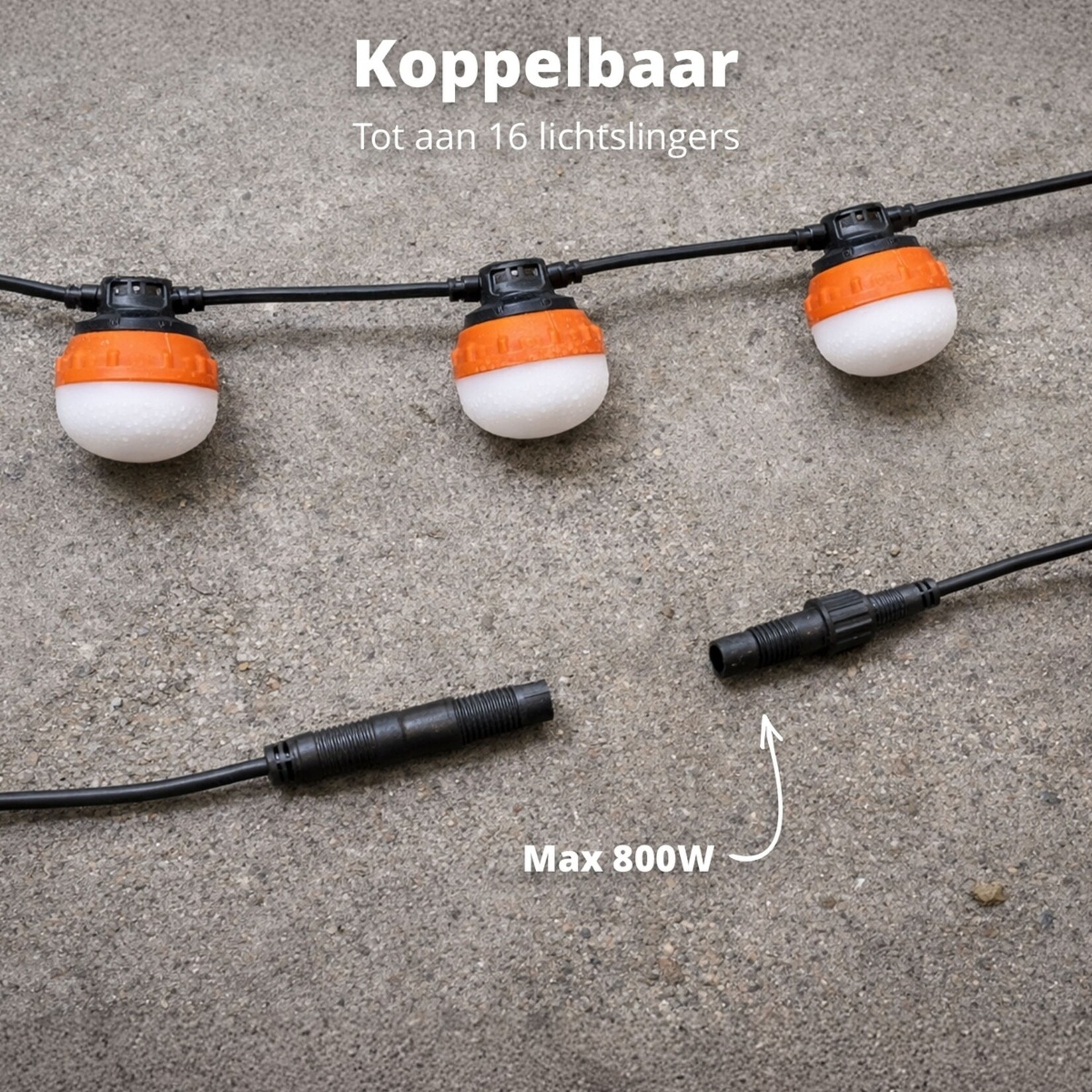 FlinQ FlinQ Construction Work Light Werklampslinger – 1100 Lumen per Lamp – 21 Meter