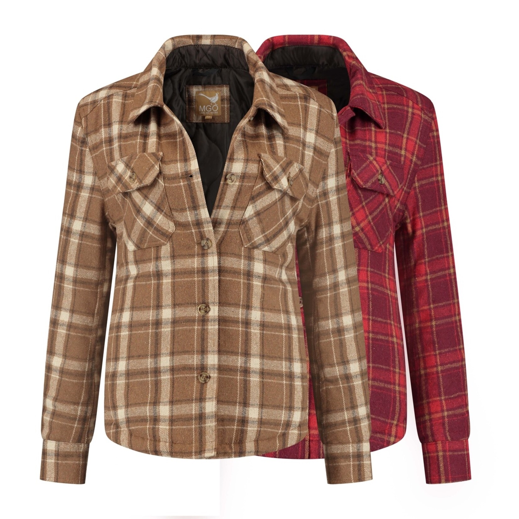 MGO Leisure Wear MGO Jessy Cardigan Vest voor Dames - Geruit Tussenjack