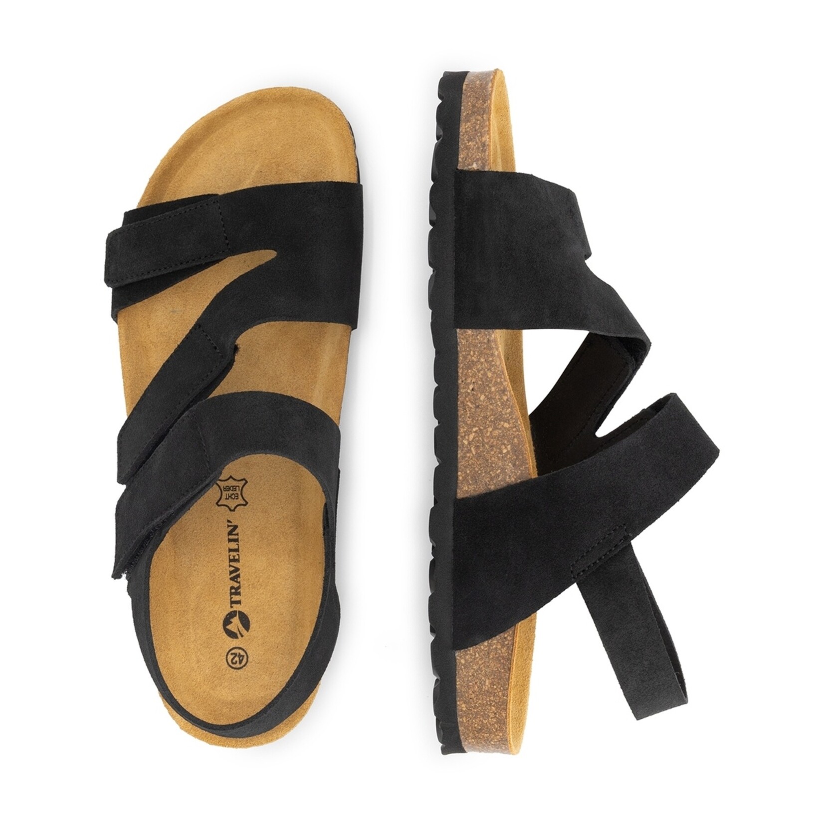 Travelin' Travelin’ Hedeby Heren Sandalen van Leer met Memory Foam