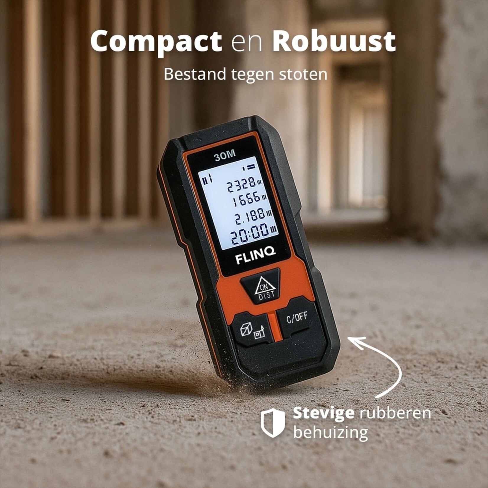 FlinQ FlinQ Digitale Afstandsmeter tot 30 Meter - 5 Meetmodi