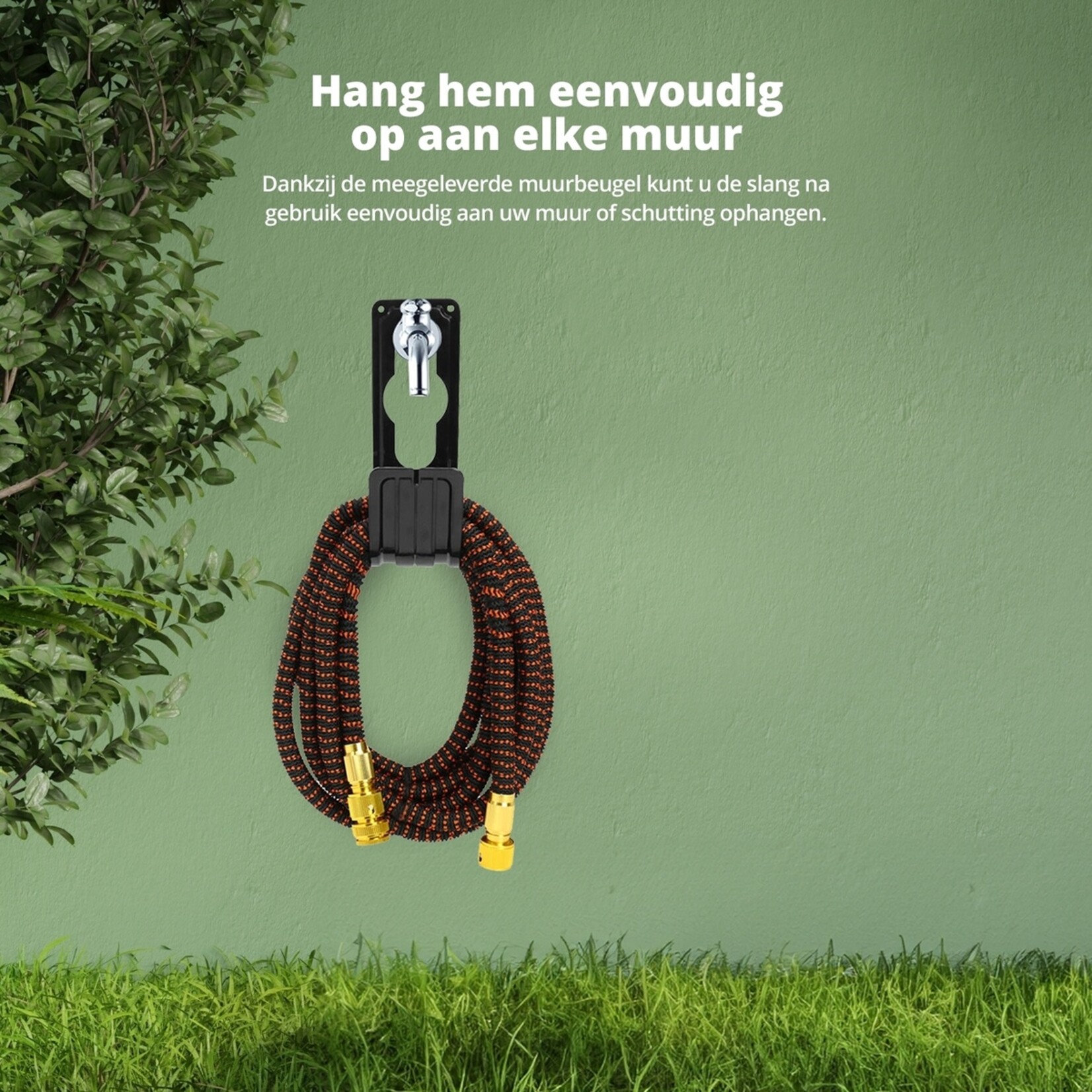 FlinQ FlinQ Uittrekbare Tuinslang met Gratis Opbergtas en Slanghouder