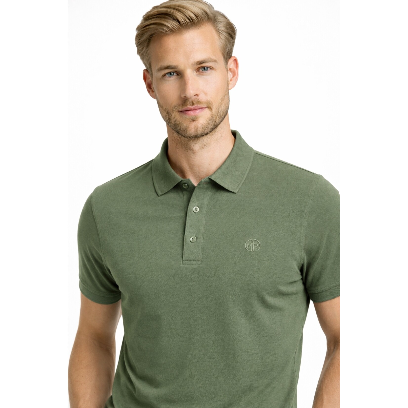 Mario Russo Mario Russo Vittorio Button-Up Polo Shirt - Waffle Patroon