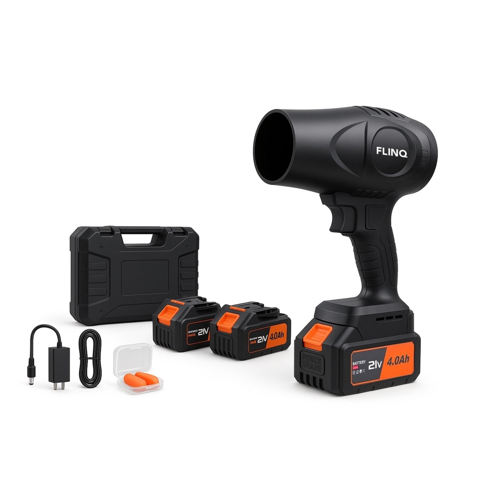 FlinQ FlinQ Multifunctionele Bladblazer met 2 Accu’s - Opbergkoffer en Gehoorbescherming