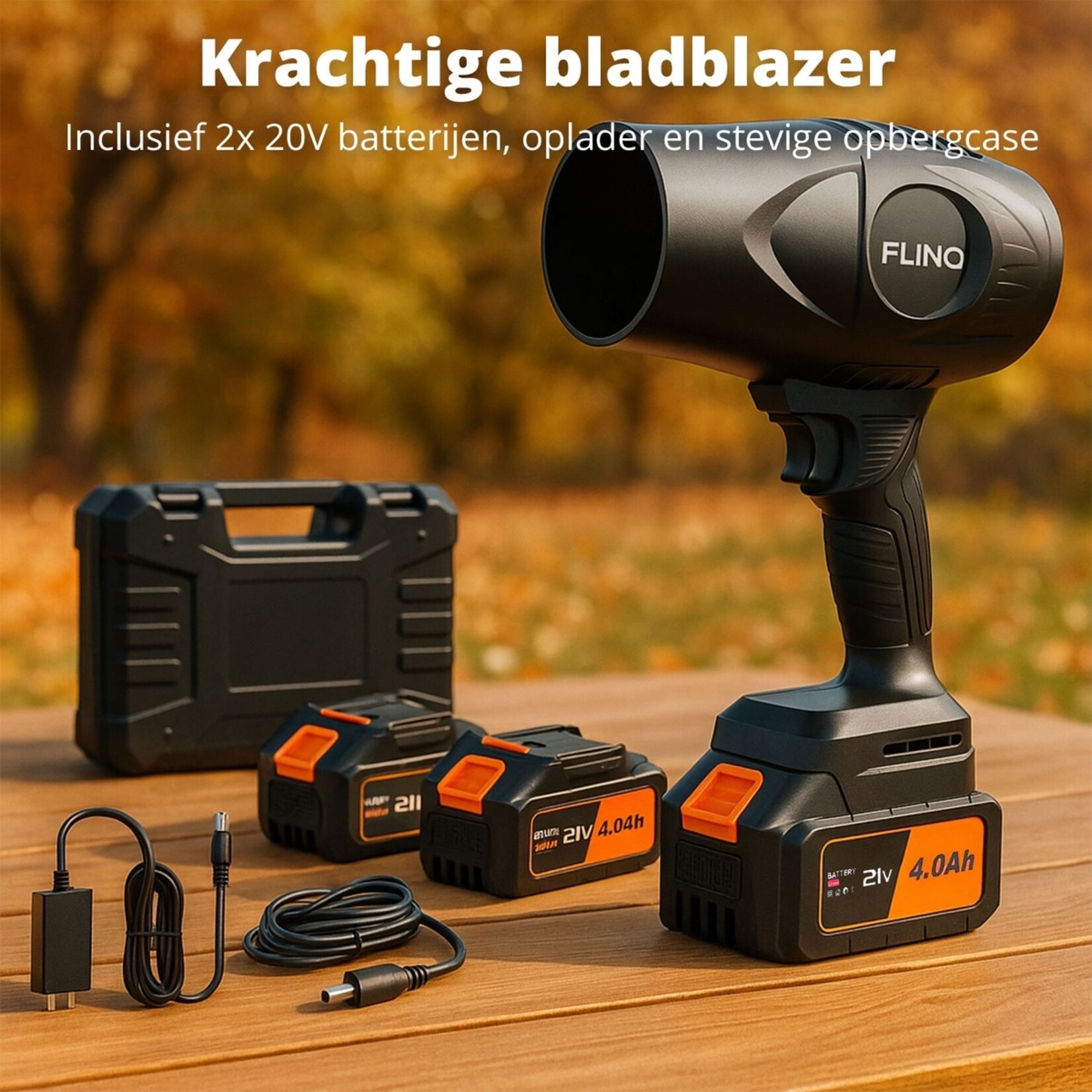 FlinQ FlinQ Multifunctionele Bladblazer met 2 Accu’s - Opbergkoffer en Gehoorbescherming