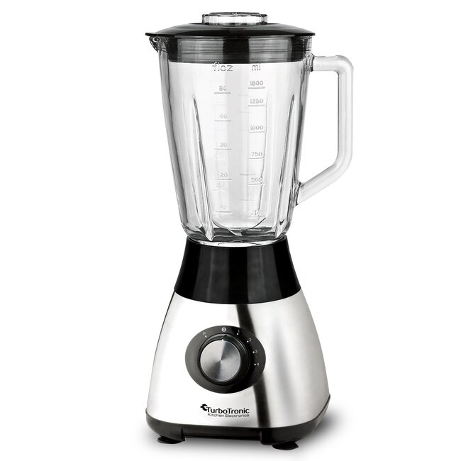 TurboTronic BG5 Blender met Glazen Kan & RVS Messen - 1,5 Liter