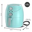 TurboTronic AF11M Airfryer – Heteluchtfriteuse Manueel -  3,5 Liter - Turquoise