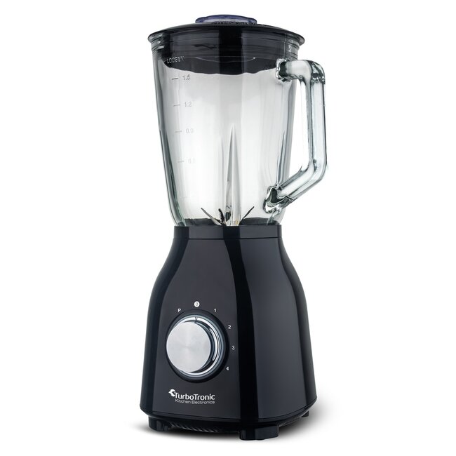 TurboTronic BG6 Blender met Glazen Kan & RVS Messen - 1.5L