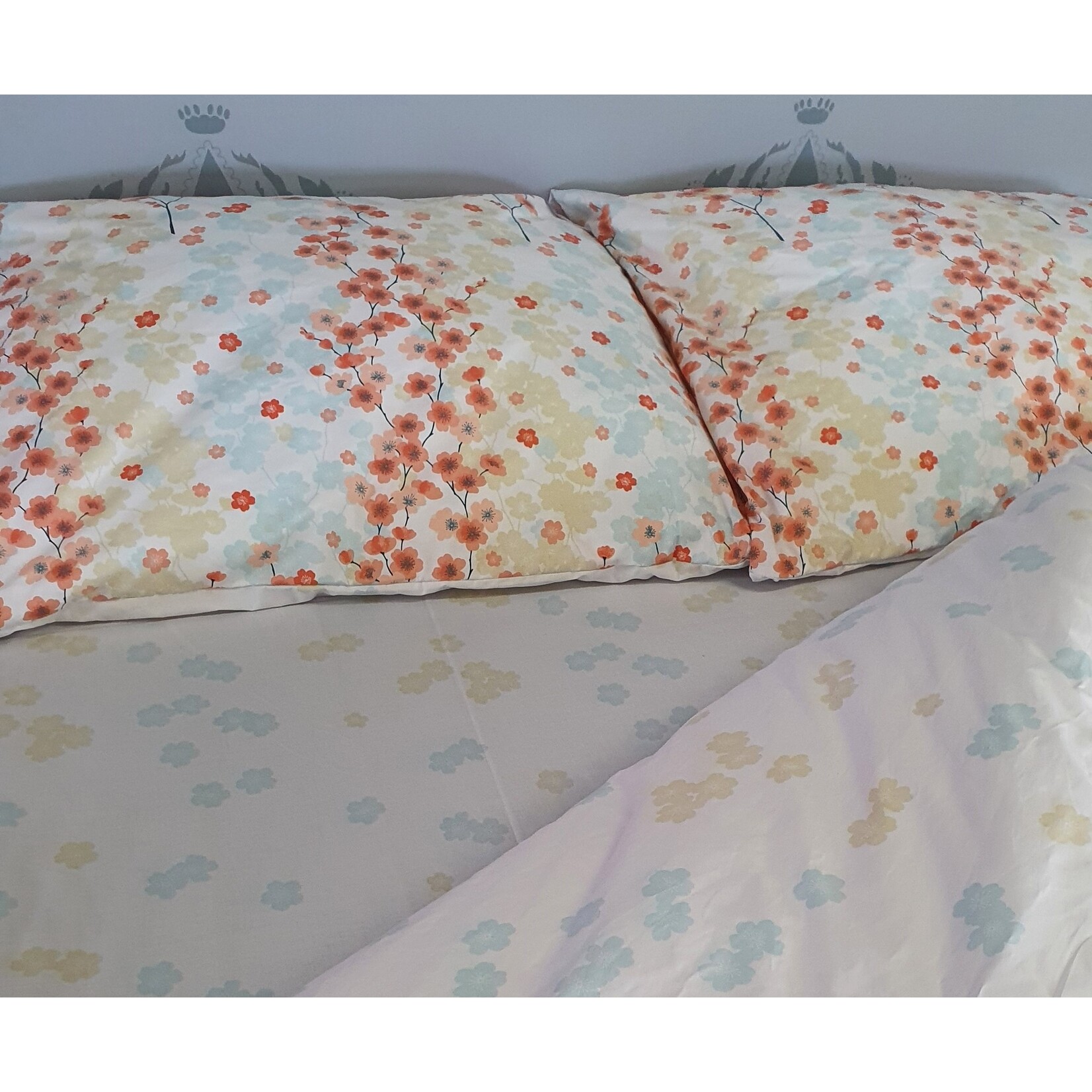 Sofiben Sofiben dekbedovertrek met rits Cherry Blossom  katoenmenging ,  140 x 220 cm  met 1 kussensloop