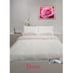 Sofiben Polka Dots  wit/roze, 140 x 220 cm
