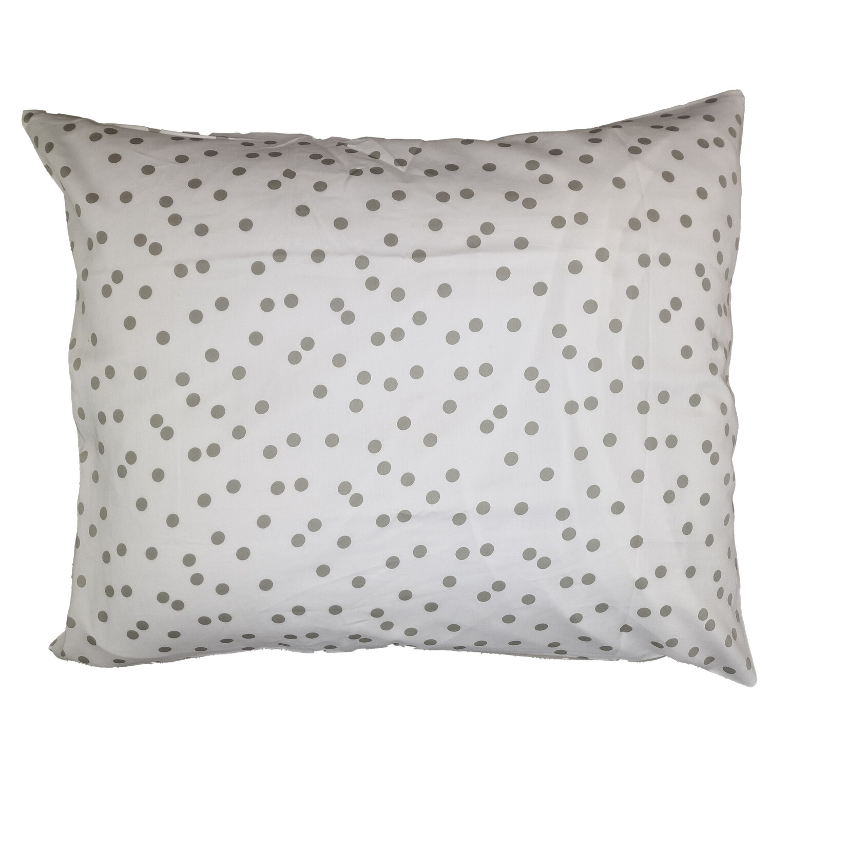 (Extra) kussensloop Polka Dots, wit/grijze noppen