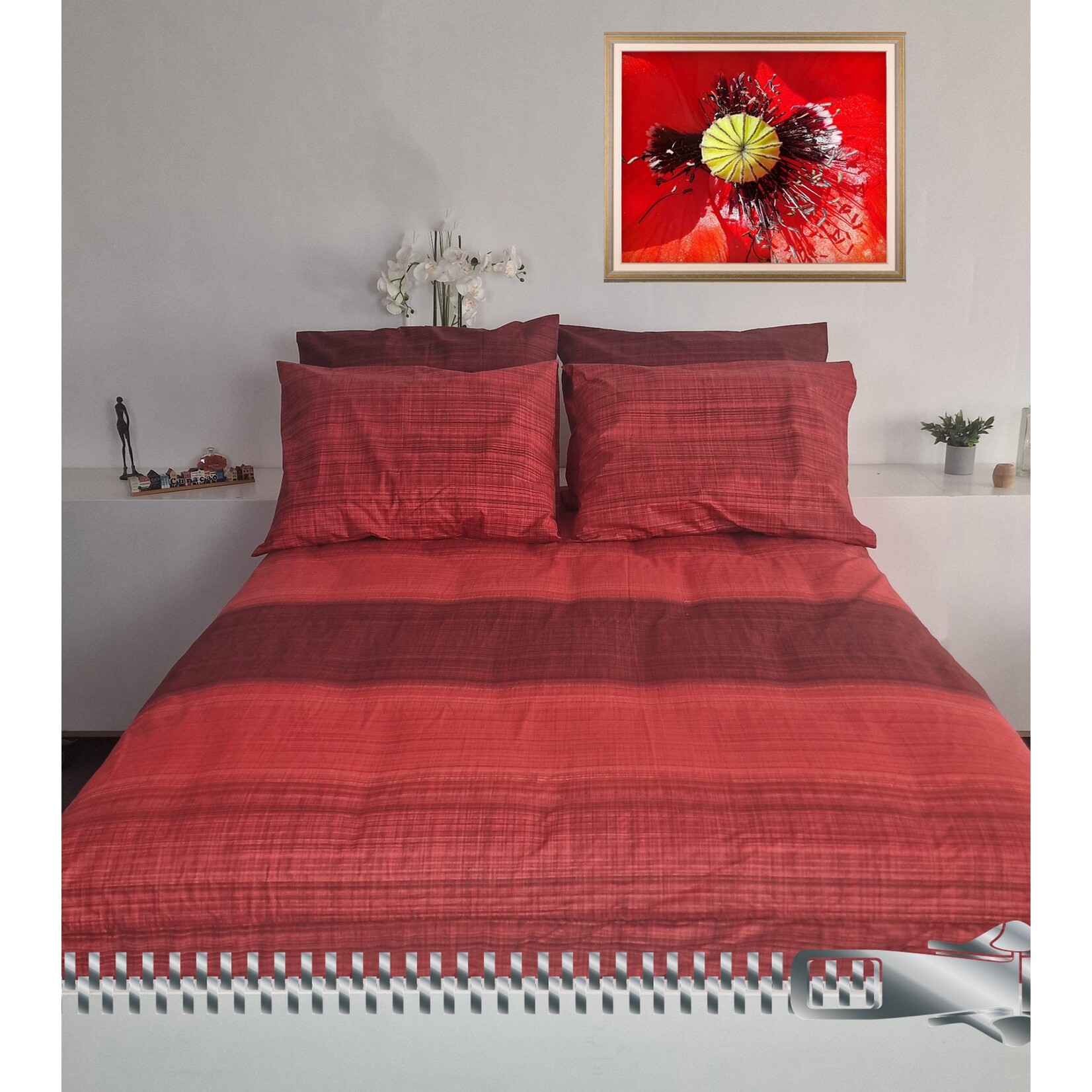 Sofiben Sofiben dekbedovertrek Scarlet met rits afm.  140x200 met 1 kussensloop