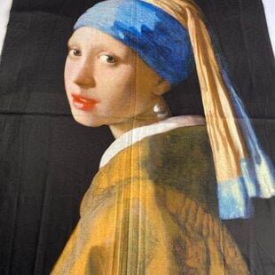 Sjaal schilderij Het meisje met de parel, Johannes Vermeer wintersjaal 2 kanten