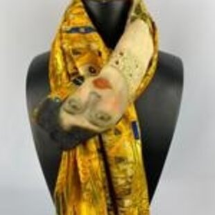 Sjaal schilderij Gustav Klimt Adele van dikker materiaal met 2 kanten print