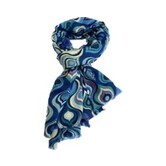 Leuke vrolijke sjaal van mooi materiaal / 50% katoen met 50% viscose