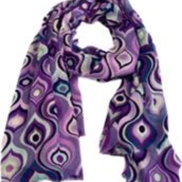 Leuke vrolijke sjaal van mooi materiaal / 50% katoen met 50% viscose