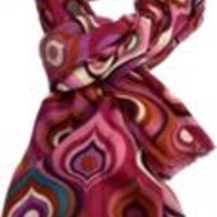 Leuke vrolijke sjaal van mooi materiaal / 50% katoen met 50% viscose