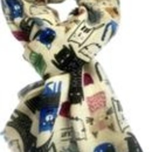 Leuke katten sjaal in 6 kleuren / 50% katoen met 50% viscose