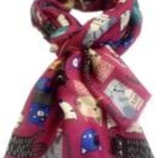 Leuke katten sjaal in 6 kleuren / 50% katoen met 50% viscose