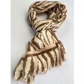 Dames sjaal met zebra print en zilver 50% katoen & 50% viscose