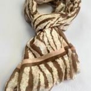 Dames sjaal met zebra print en zilver 50% katoen & 50% viscose