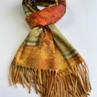 Sjaal schilderij Bouquet de Fleurs van Odilon Redon / wintersjaal 2 kanten