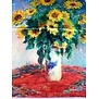 Dames sjaal Vincent van Gogh zonnebloemen in een vaas 2 kanten print van glad materiaal