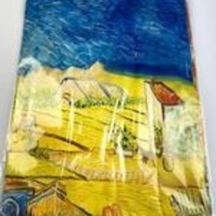 Dames sjaal Vincent van Gogh De oogst (La moisson) 2 kanten print van glad materiaal
