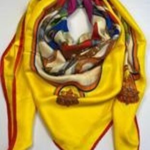 Vierkante sjaal met kleuren 130 x 130 cm / 70% viscose met 30 % zijde (glad materiaal)