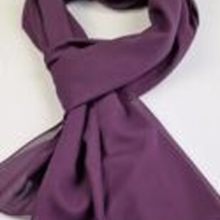 Dames sjaal / hoofddoek effen van chiffon stof / 70 x 200 cm extra lang