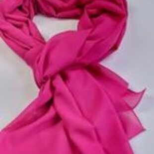 Dames sjaal / hoofddoek effen van chiffon stof / 70 x 200 cm extra lang