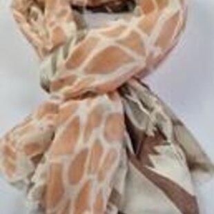 Zomersjaal met print divers van fijne zachte stof 50% katoen met 50 % viscose