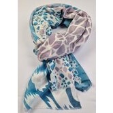 Zomersjaal met print divers van fijne zachte stof 50% katoen met 50 % viscose