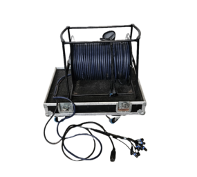 Multi xlr 8ch met schuko op haspel  inclusief kist 83 x 60 x 80 OCC.